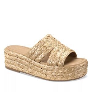 NWOT Sun + Stone
Women's Olinkaa Woven Slide Espadrille Wedge platform  Sandals